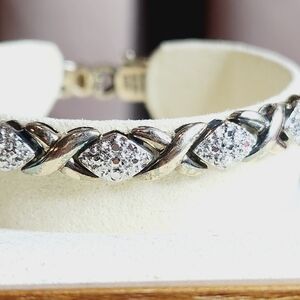 Diamond sterling Silver gold over silver tennis bracelet